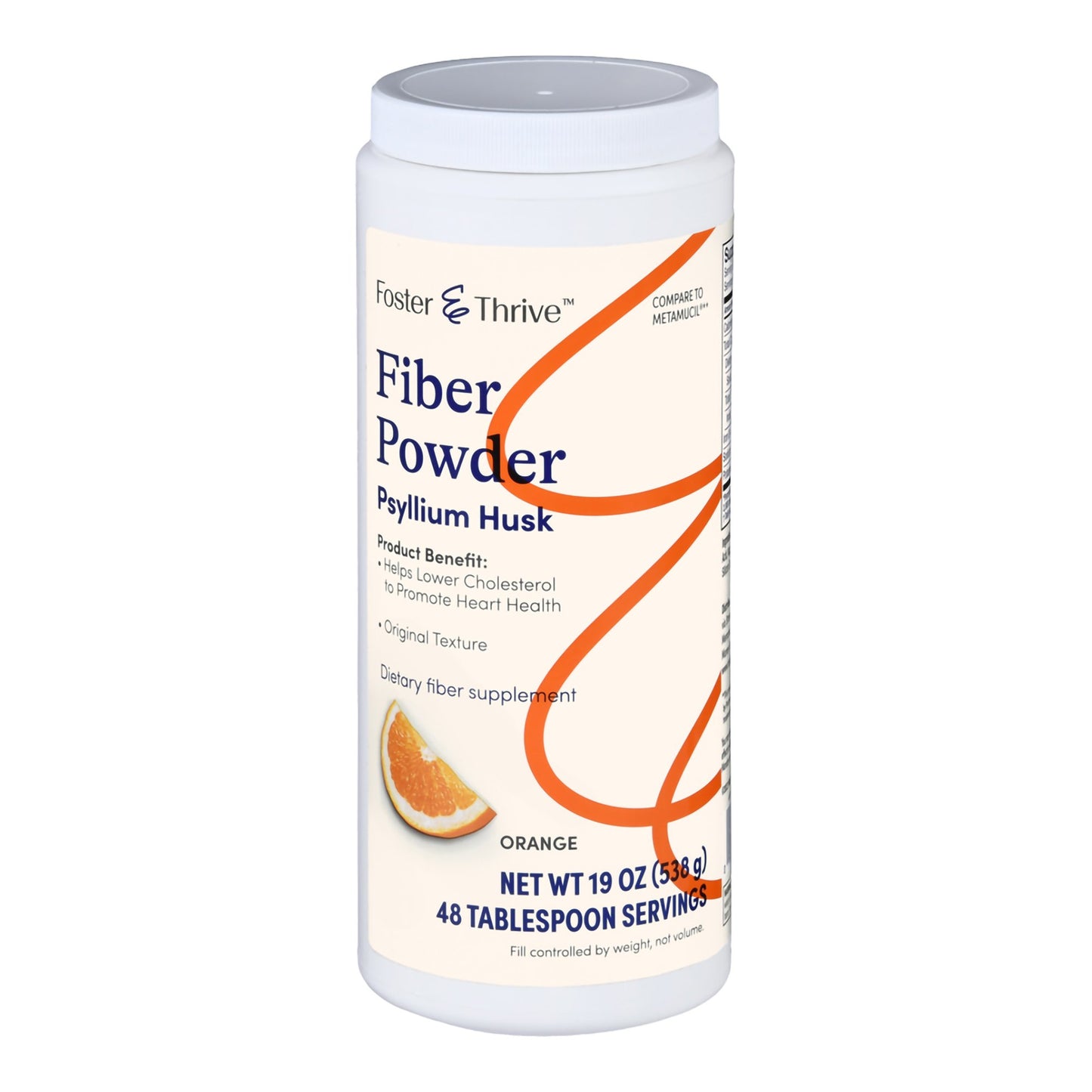 Foster & Thrive™ Fiber Supplement Orange Flavor Powder 19 oz. Psyllium Husk (1238903_EA)