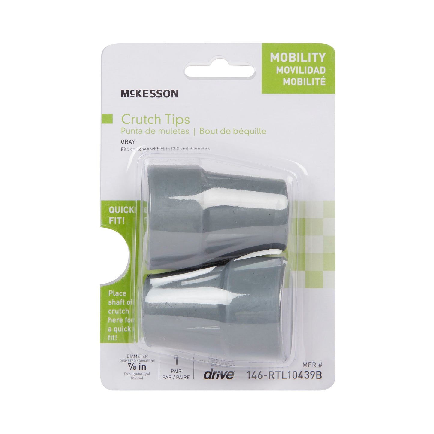 McKesson Crutch Tip For Crutch with 7/8 Inch Diameter (1095259_CS)