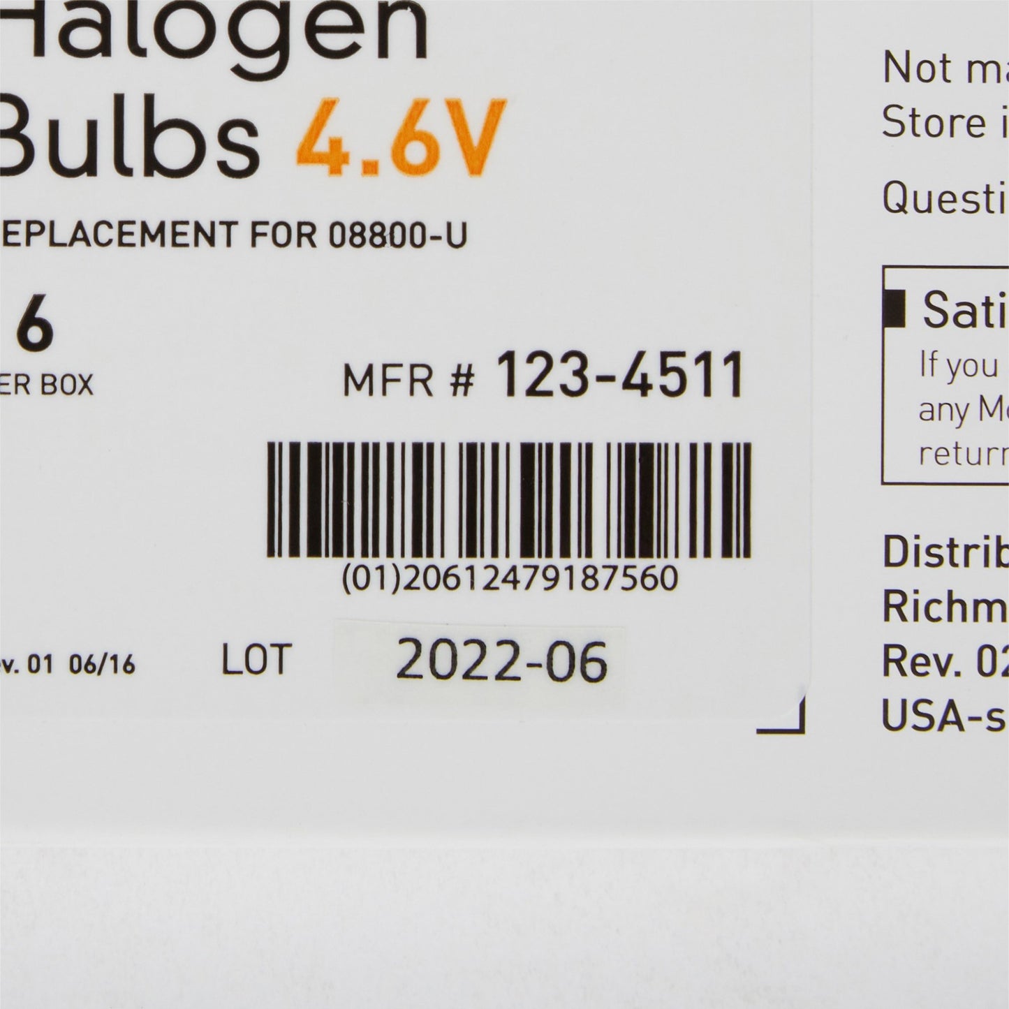 McKesson Vaginal Specula Replacement Bulb Halogen 4.6 Volt 3 Watt (855140_BX)
