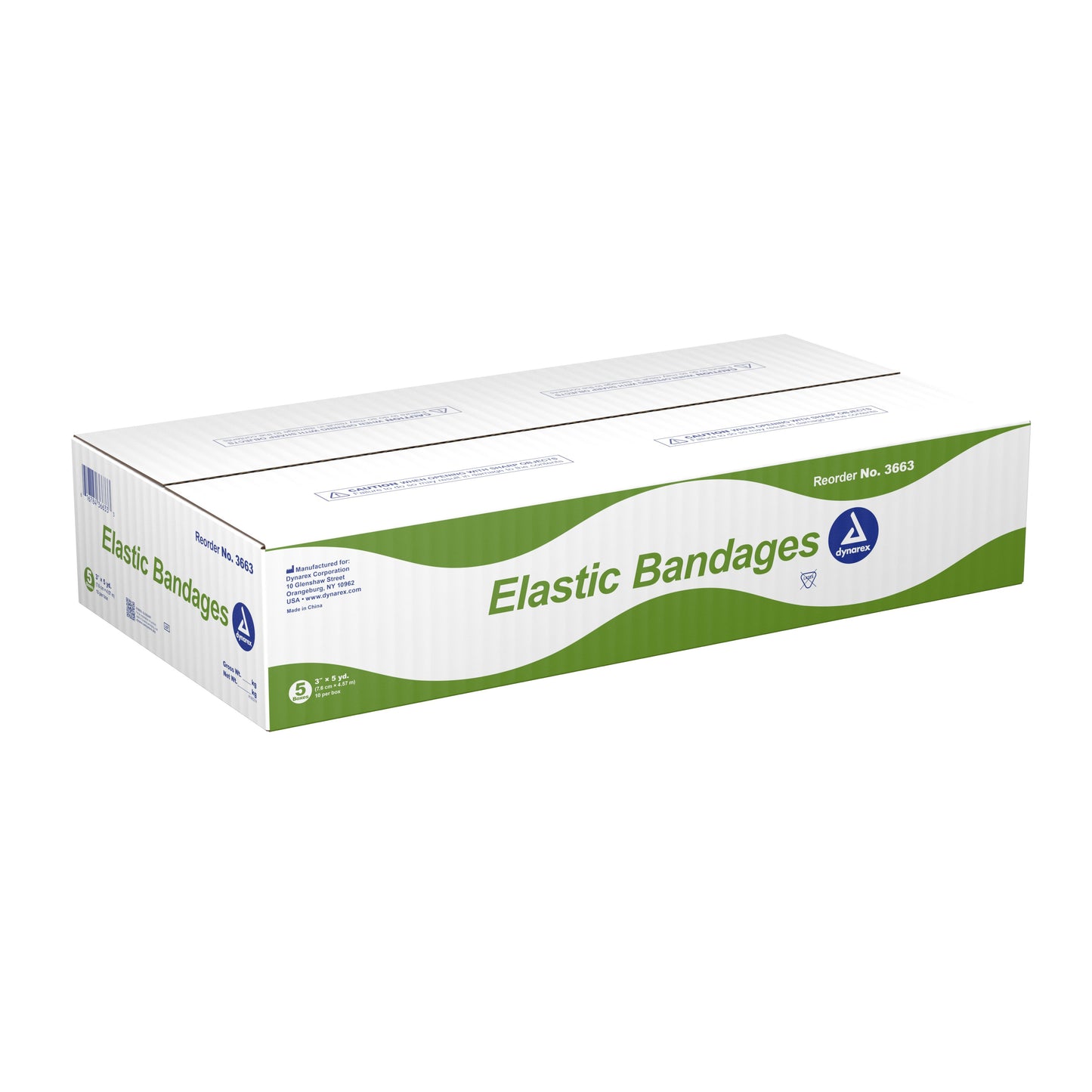 Dynarex® Elastic Bandage 3 Inch X 4-1/2 Yard Clip Detached Closure Tan NonSterile Standard Compression (852209_BX)