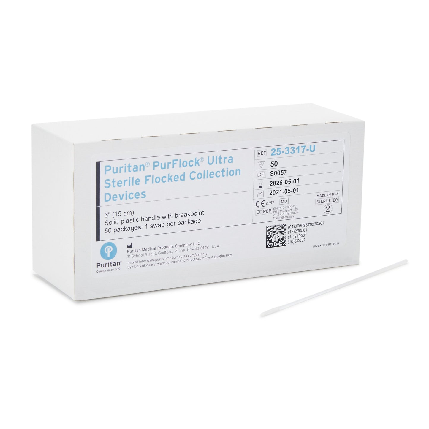 PurFlock Ultra® Nasopharyngeal Collection Swab 6 Inch Length Sterile (851504_CS)