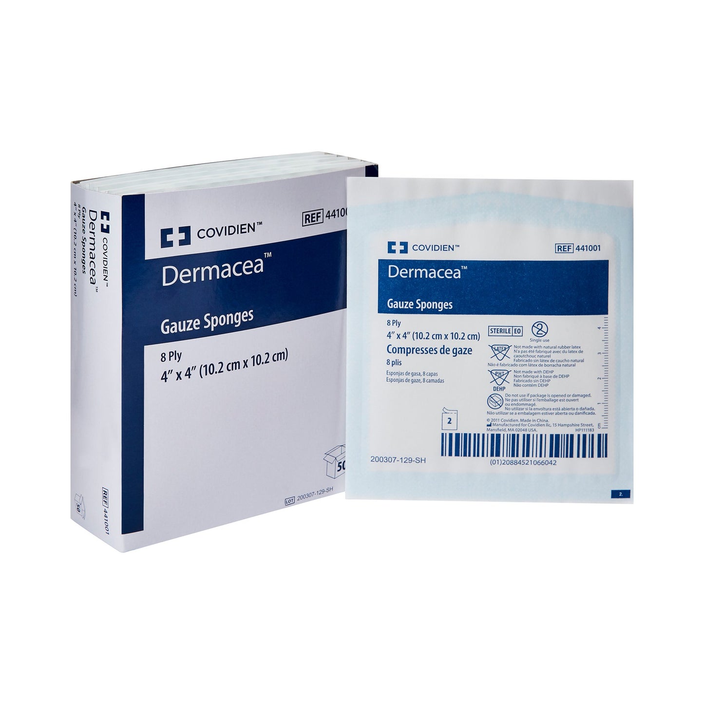 Dermacea™ Gauze Sponge 4 X 4 Inch 8-Ply Sterile 2 per Pack (742150_PK)