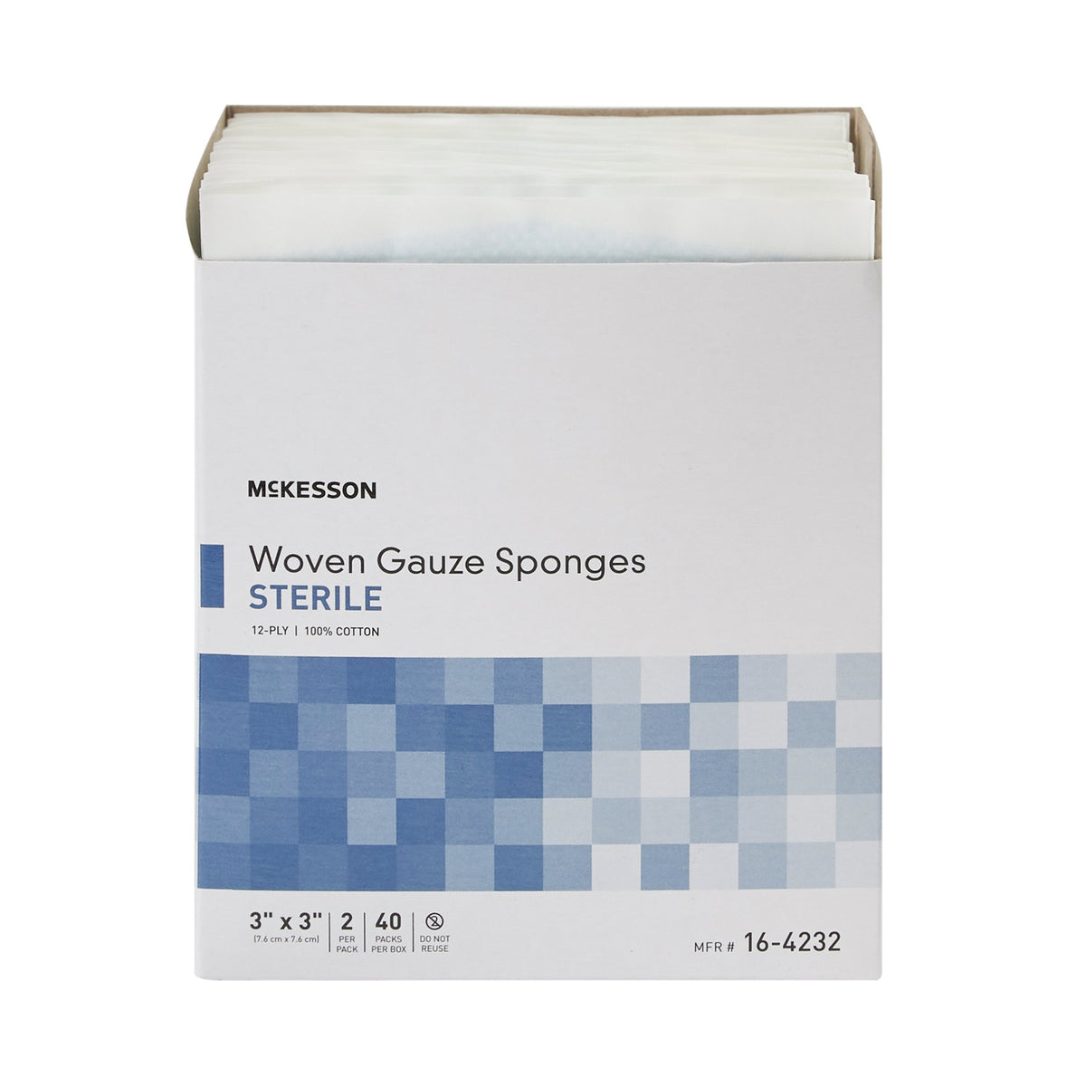McKesson Gauze Sponge 3 X 3 Inch 12-Ply Sterile 2 per Pack (384816_EA)