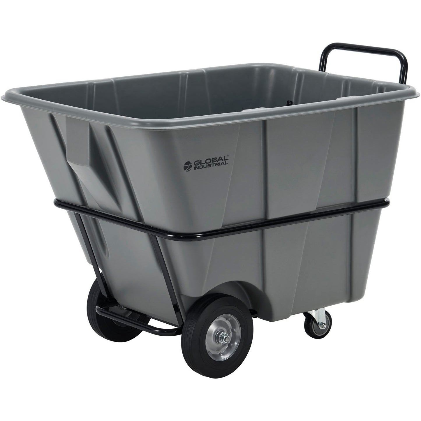 Global Industrial Heavy Duty Plastic Tilt Truck, 1/2 Cu. Yd. Cap, 1400 Lbs. Cap, Gray (WB984613HD)