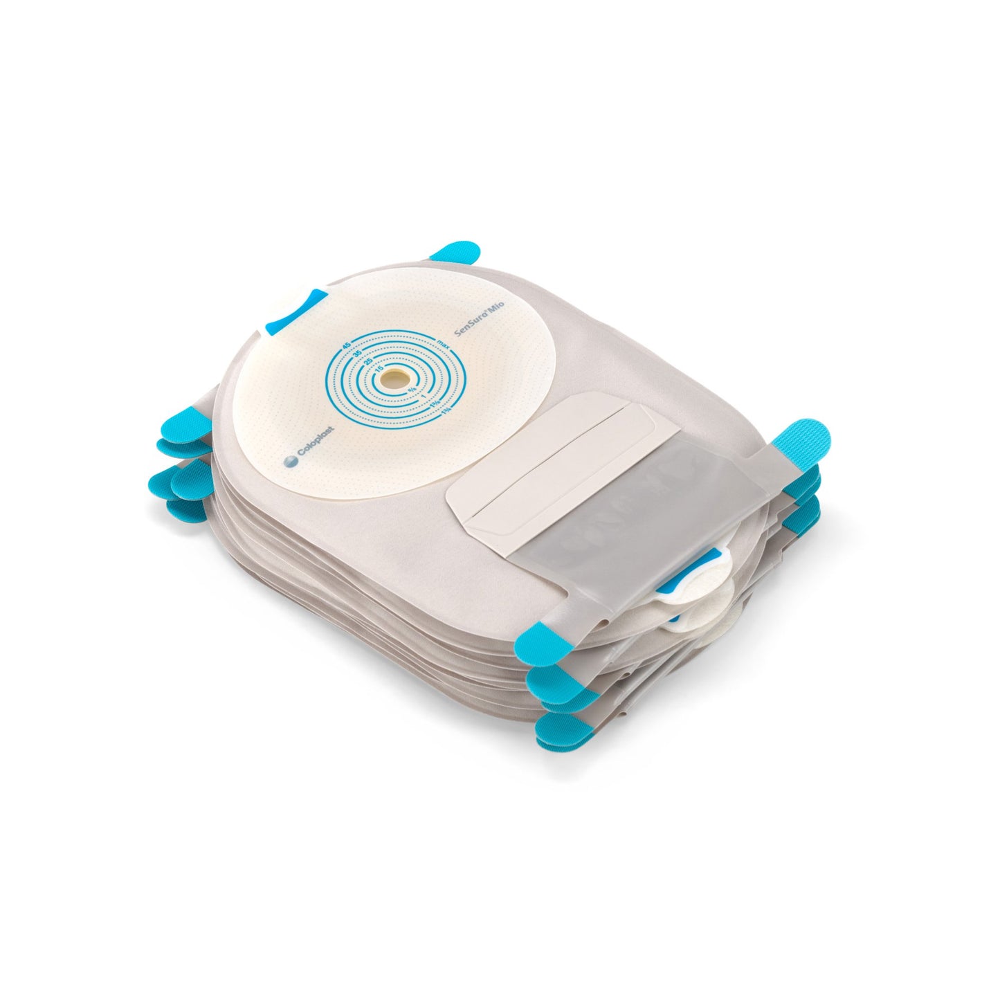 SenSura® Mio Ostomy Pouch One-Piece System Midi Length Flat, Trim to Fit 3/8 to 1-3/4 Inch Stoma Drainable (883832_BX)