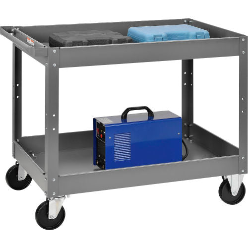 Global Industrial Steel Stock Cart w/2 Shelves, 500 lb. Capacity, 36"L x 24"W x 32"H (WB988840)