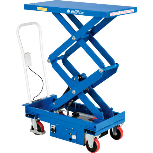 Global Industrial Battery Powered Mobile Scissor Lift Table, 40"L x 20-1/2"W, 660 Lb. Cap. (WB989062)