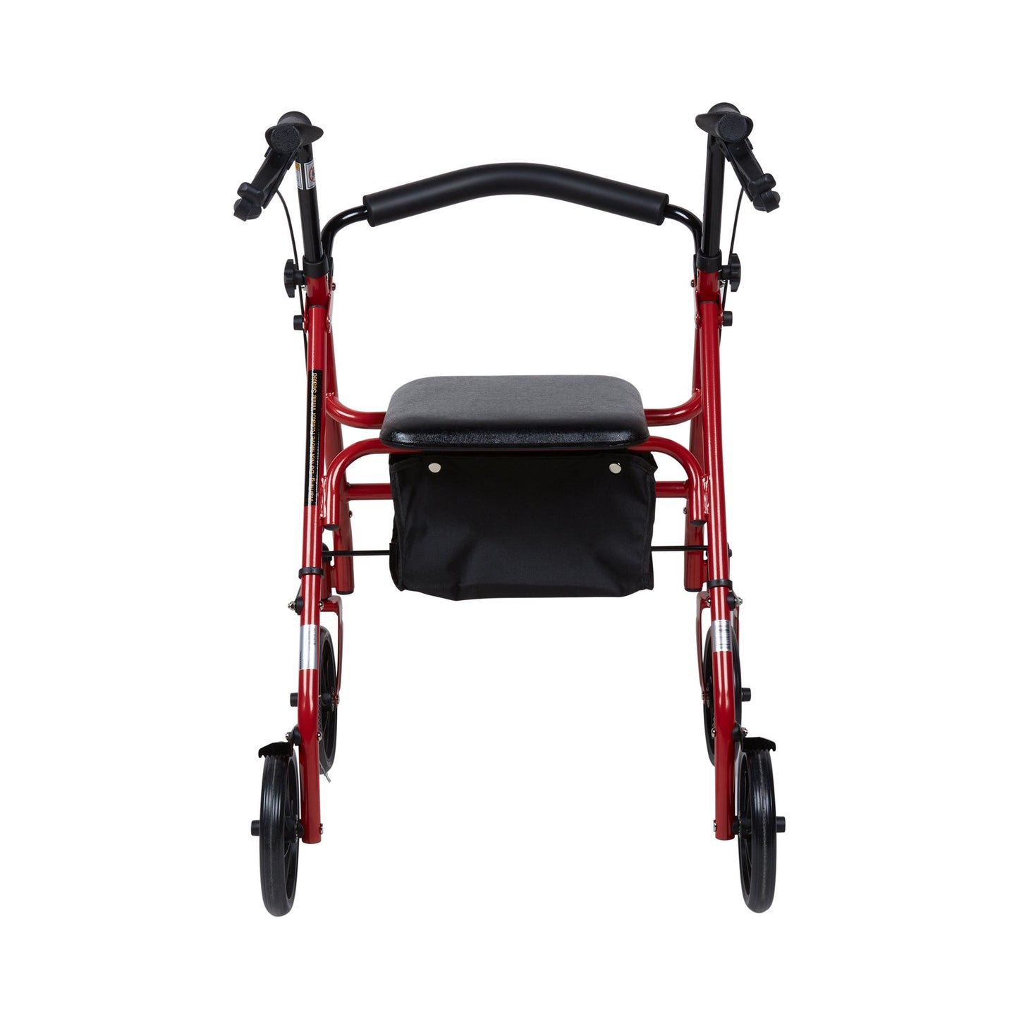 McKesson 4 Wheel Rollator Red Adjustable Height / Folding Steel Frame (1065268_EA)