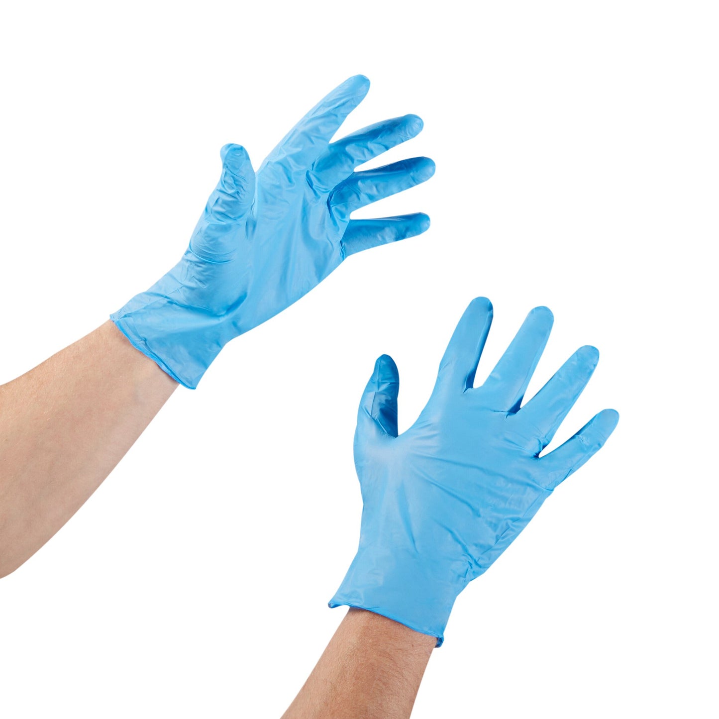 McKesson Confiderm® 3.8 Exam Glove Large NonSterile Nitrile Standard Cuff Length Textured Fingertips Blue Not Rated (921613_BX)