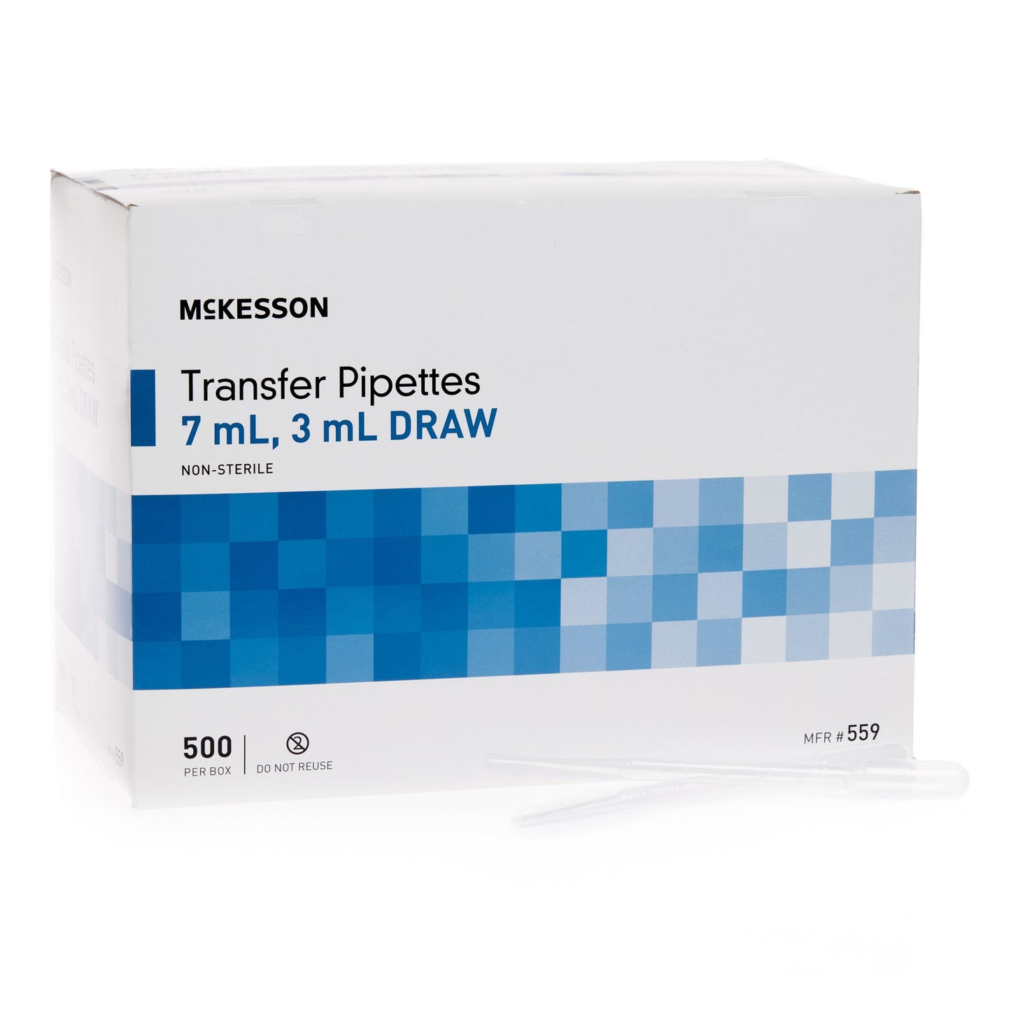 McKesson Transfer Pipette 7.5 mL 0.5 to 3 mL Graduation Increments NonSterile (911826_BX)