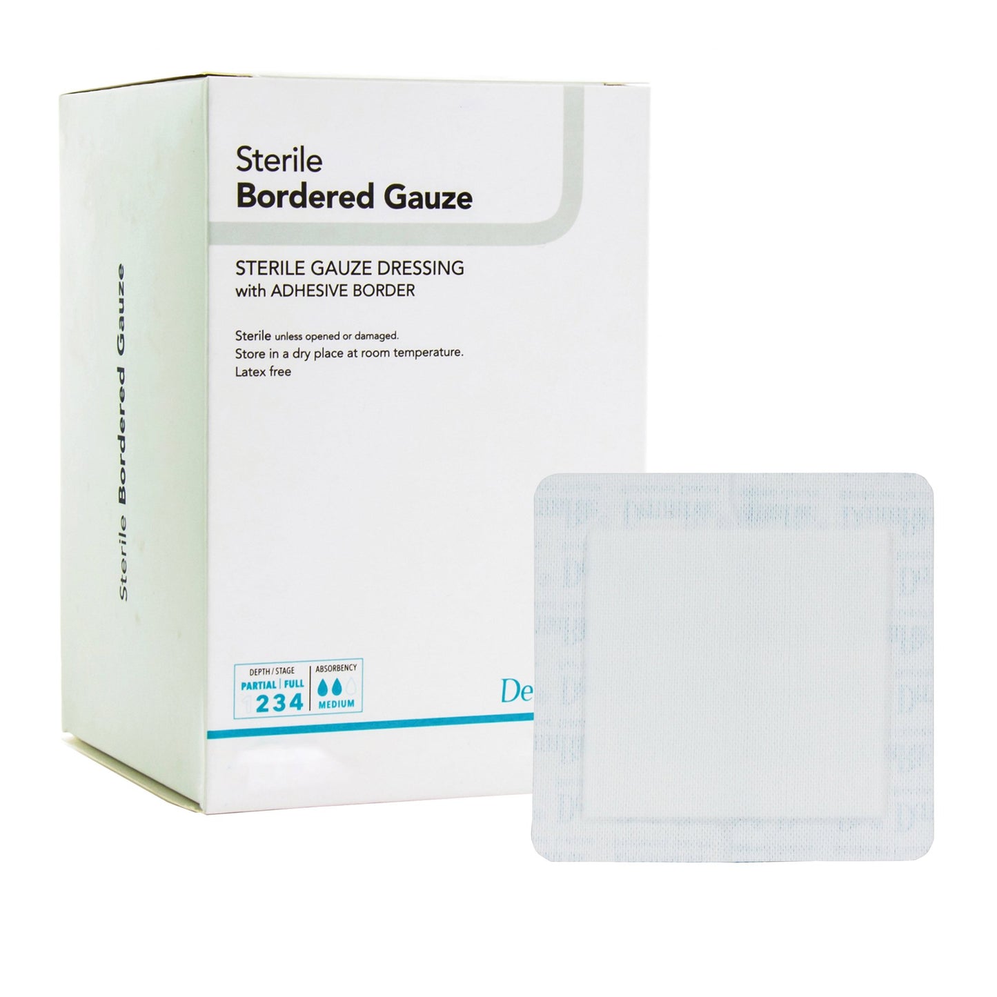 DermaRite® Bordered Gauze Island Dressing 4 X 8 Inch Rectangle Sterile (946445_EA)