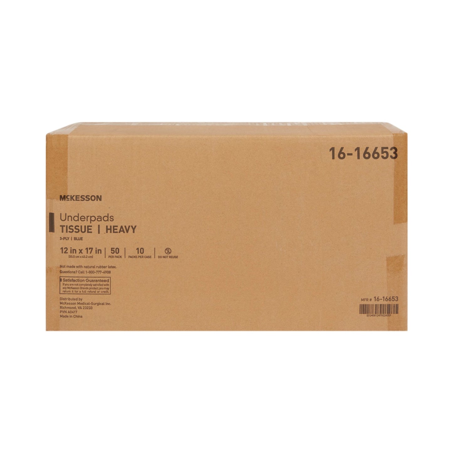 McKesson Procedure Underpad 12 W X 17 L Inch Blue NonSterile (875402_CS)