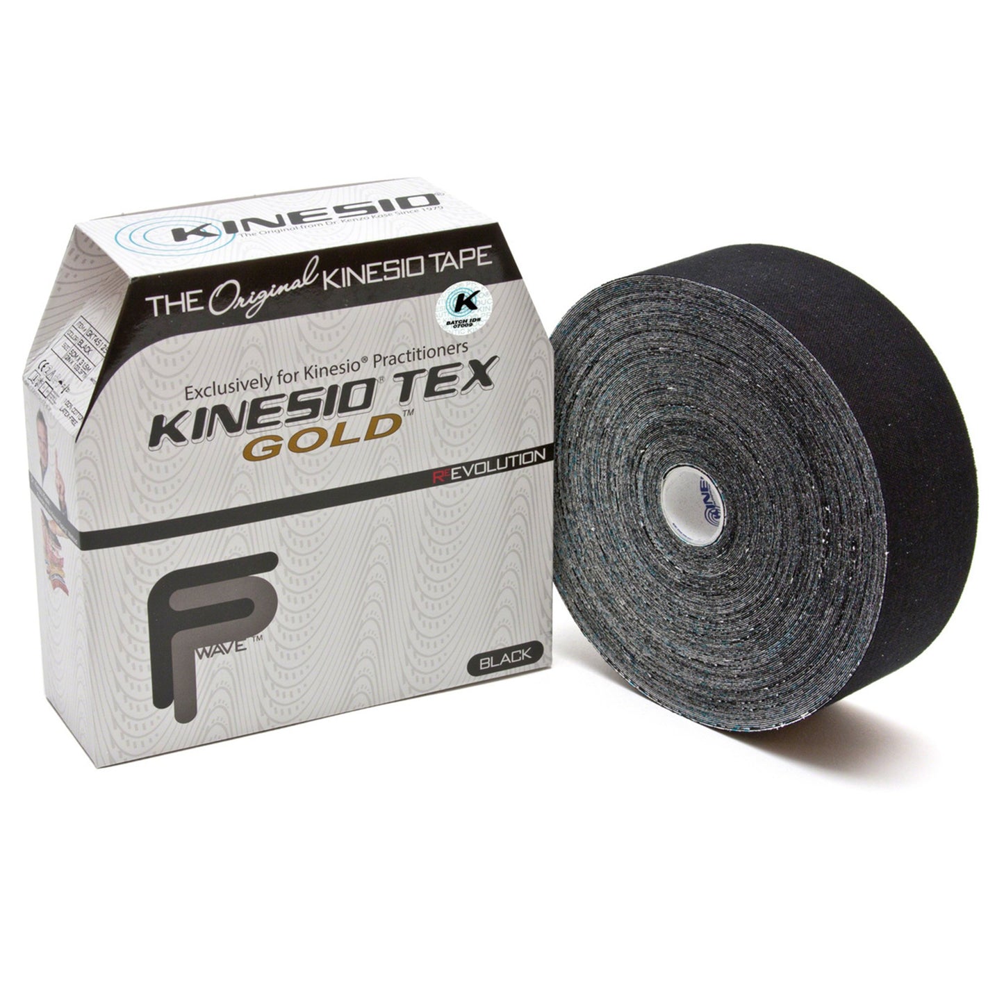 Kinesio® Tex Gold™ FP Kinesiology Tape Black 2 Inch X 34 Yard Cotton NonSterile (886004_BX)