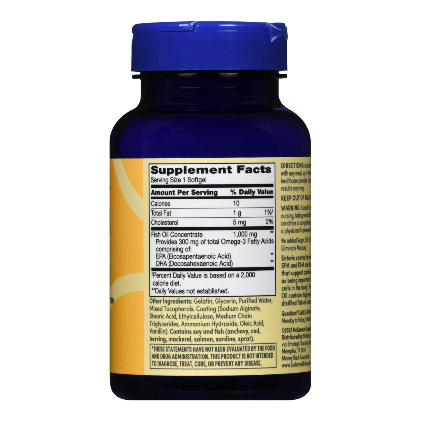 Foster & Thrive™ Omega 3 Supplement Fish Oil 1,000 mg Strength Softgel 60 per Bottle (1238888_BT)
