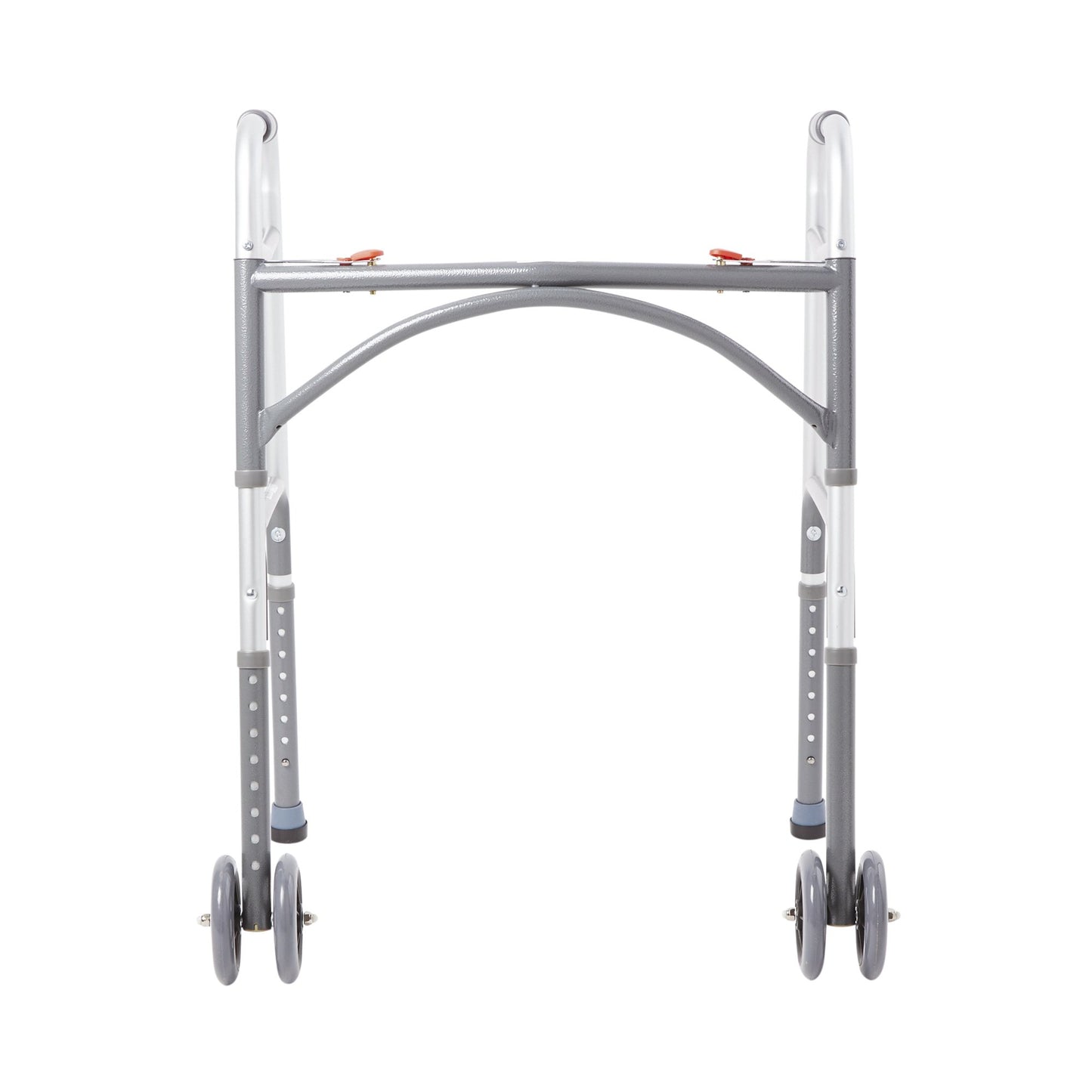 McKesson Bariatric Dual Release Folding Walker with Wheels Adjustable Height Steel Frame 500 lbs. Weight Capacity 32 to 39 Inch Height (1065261_CS)