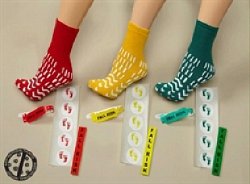 Confetti Treads® Risk Management Slipper Socks Unisex Adult Large All Around Tread Single Patient Use Yellow (825774_DZ)