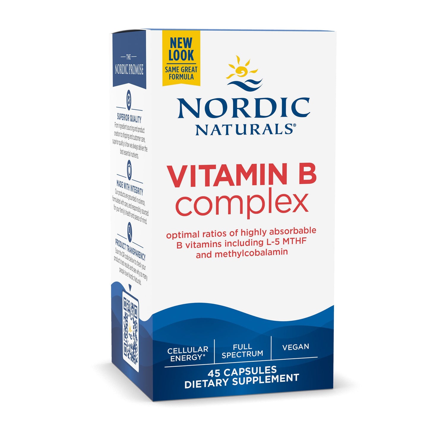 Nordic Naturals® Vitamin B Complex Dietary Supplement Vitamin B1 37 mg Strength Capsule 45 per Bottle (1264954_BT)