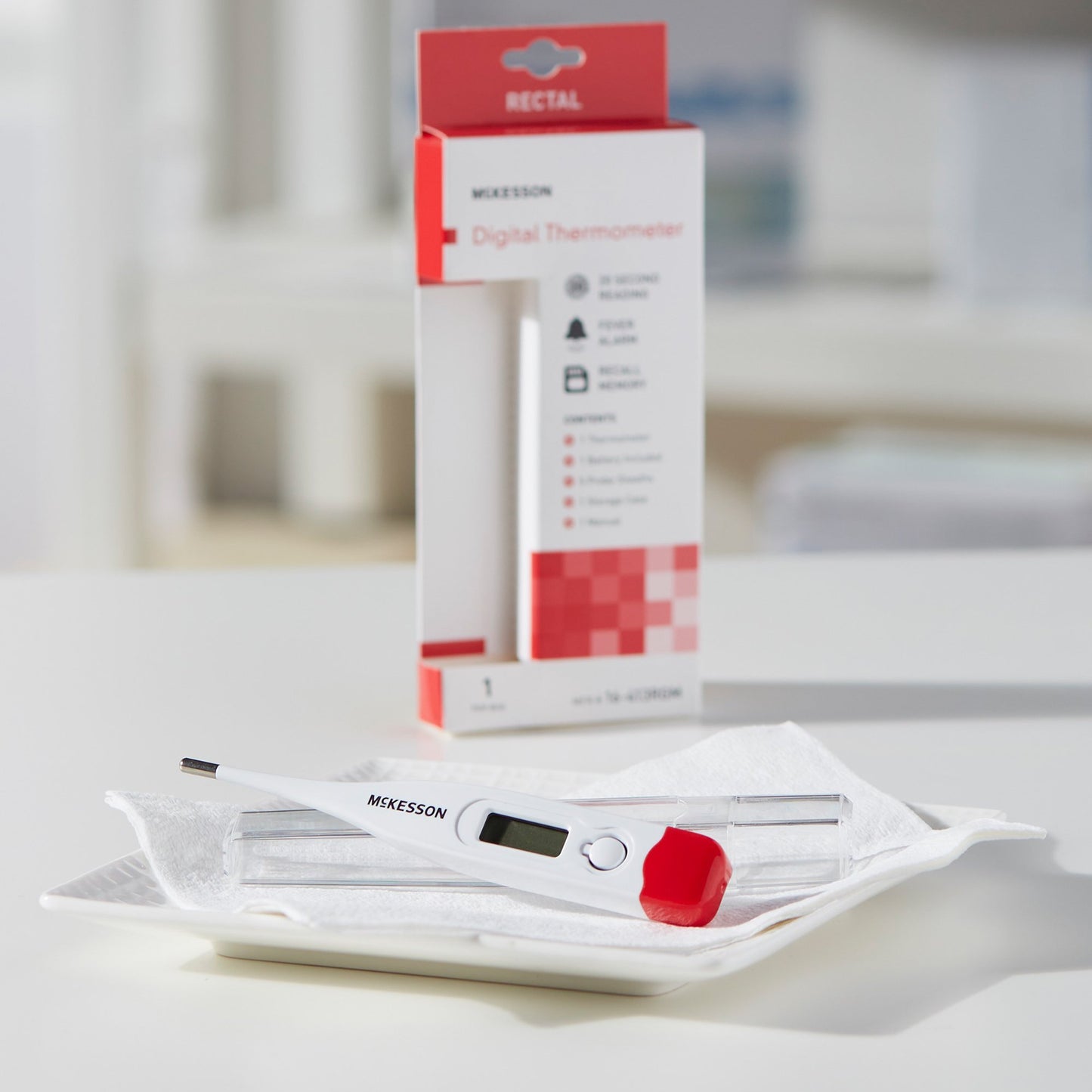 McKesson Digital Stick Thermometer Oral / Rectal / Axillary Probe Handheld (797158_EA)