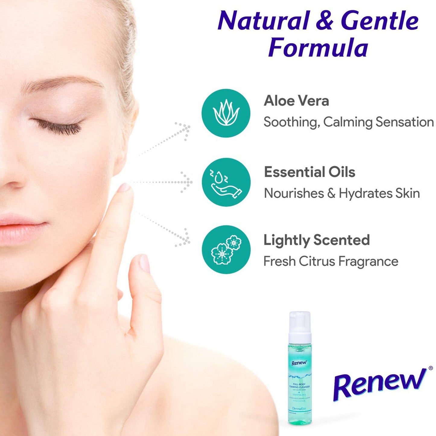 Renew™ Rinse-Free Body Wash Foaming 8 oz. Pump Bottle Citrus Scent (776333_CS)