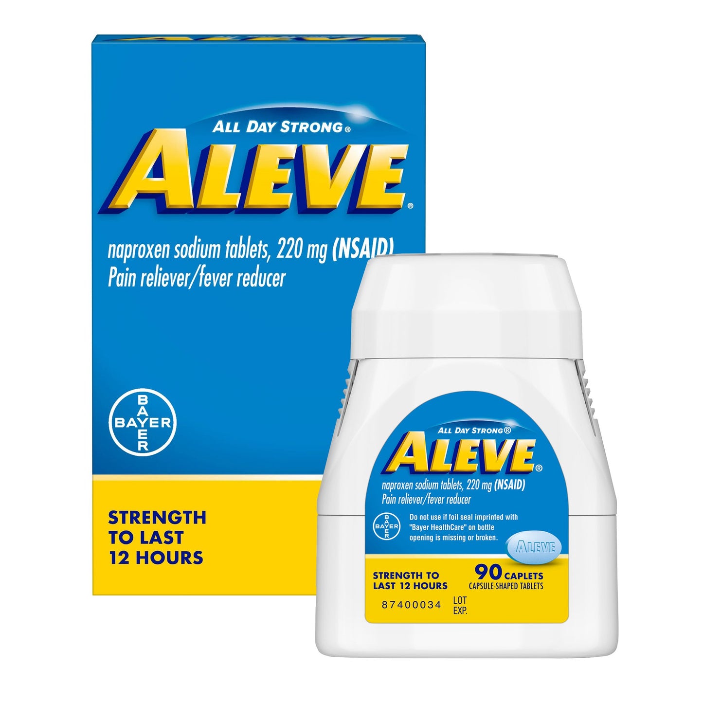 Aleve® Pain Relief 220 mg Strength Naproxen Sodium Tablet 90 per Bottle (1194964_BT)