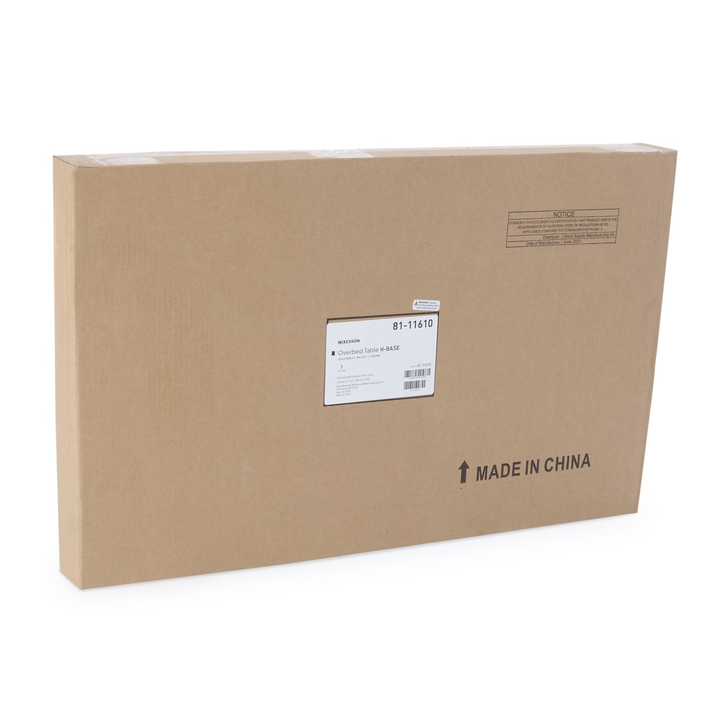 McKesson Overbed Table Non-Tilt Top Spring Assisted Lift 28-1/4 to 43-1/4 Inch Height Range (1215723_CS)