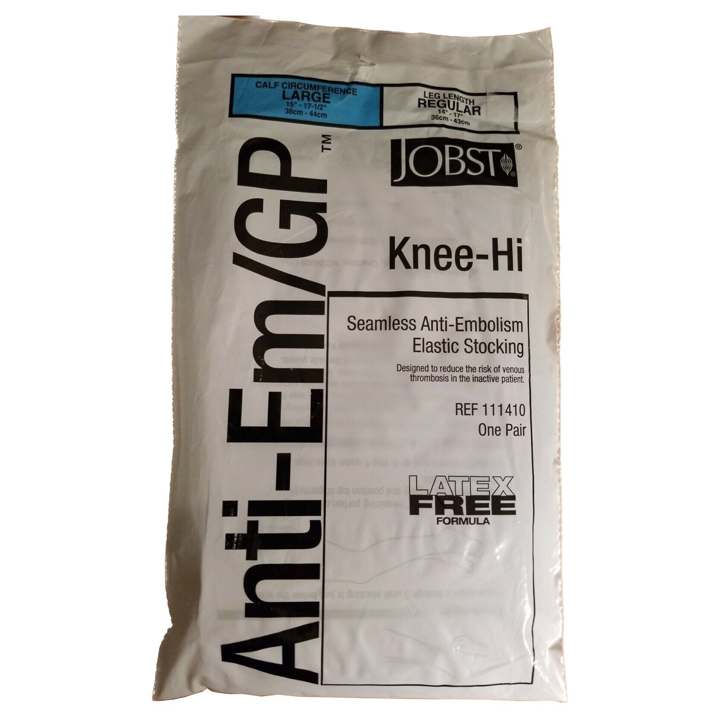 Jobst® Anti-embolism/GPT™ Anti-embolism Stocking Knee High Large / Regular White Inspection Toe (203521_BX)