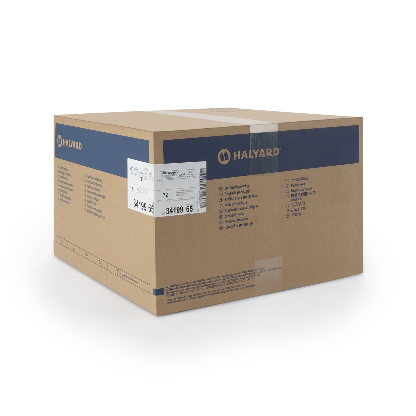 QUICK CHECK* H500 Sterilization Wrap White / Blue 36 X 36 Inch Dual Layer SMS Polypropylene Steam / EO Gas / Hydrogen Peroxide (810873_PK)