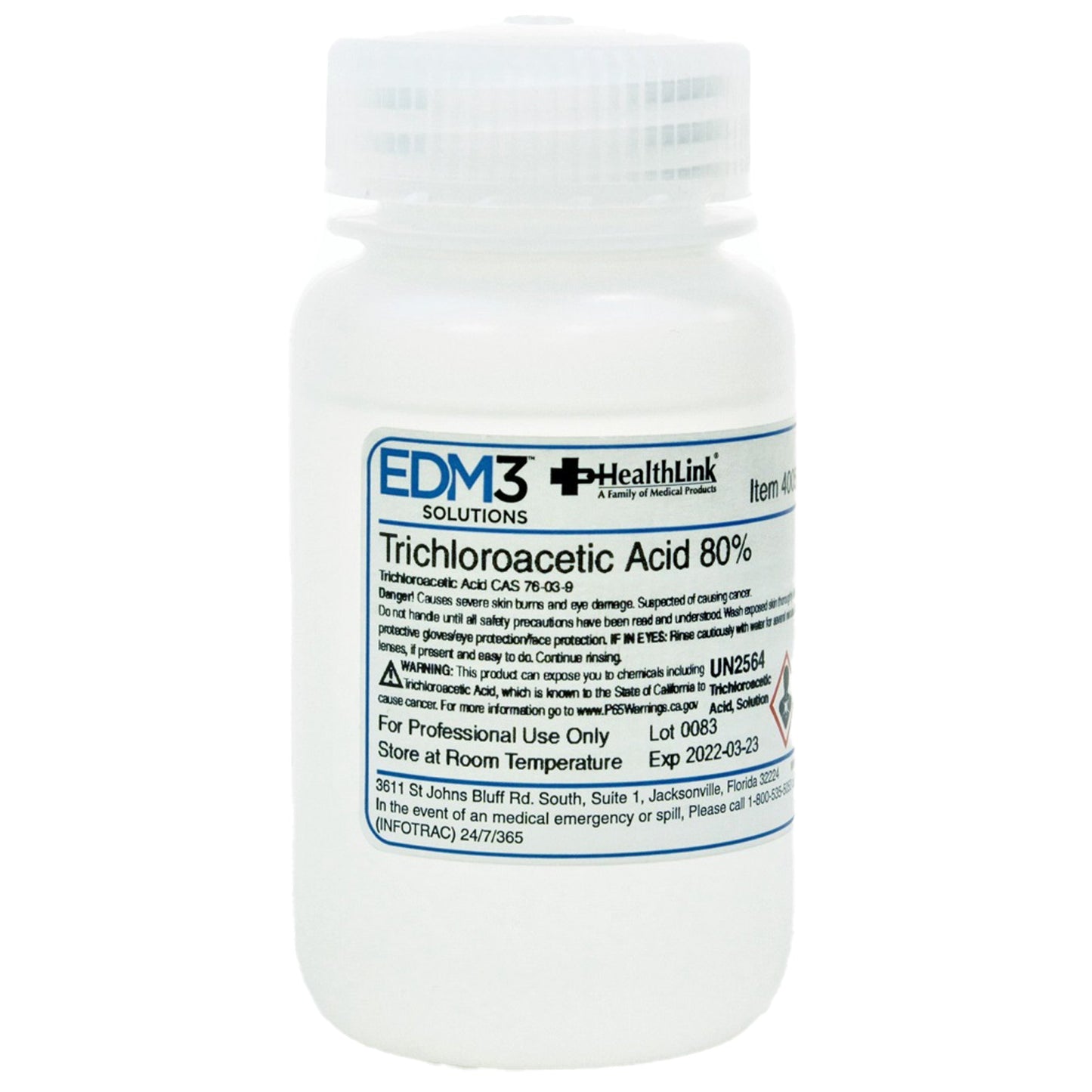 EDM 3 LLC Histology Reagent Trichloroacetic Acid ACS Grade 80% 4 oz. (447632_EA)