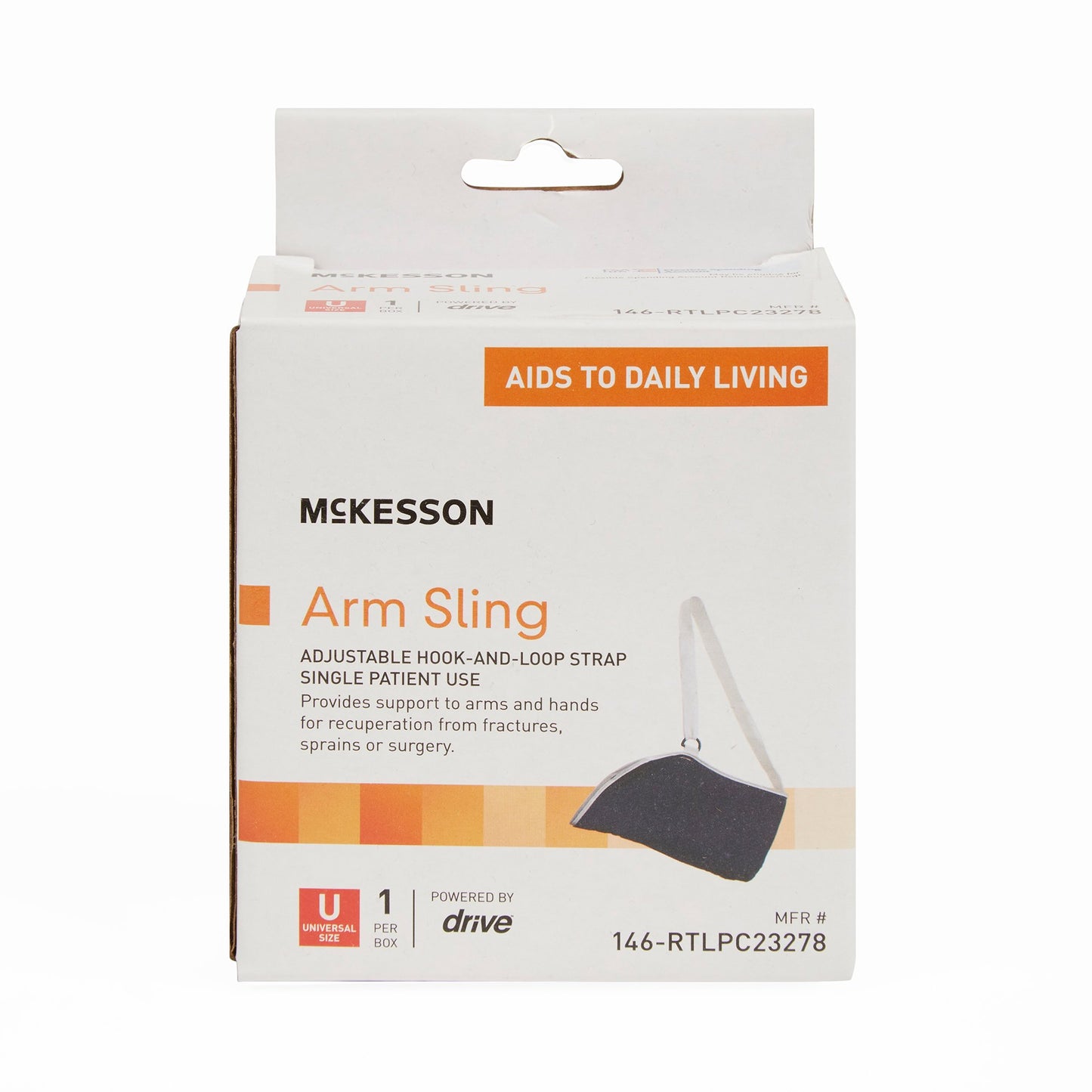 McKesson Arm Sling D-Ring / Hook and Loop Strap Closure One Size Fits Most (1103381_CS)