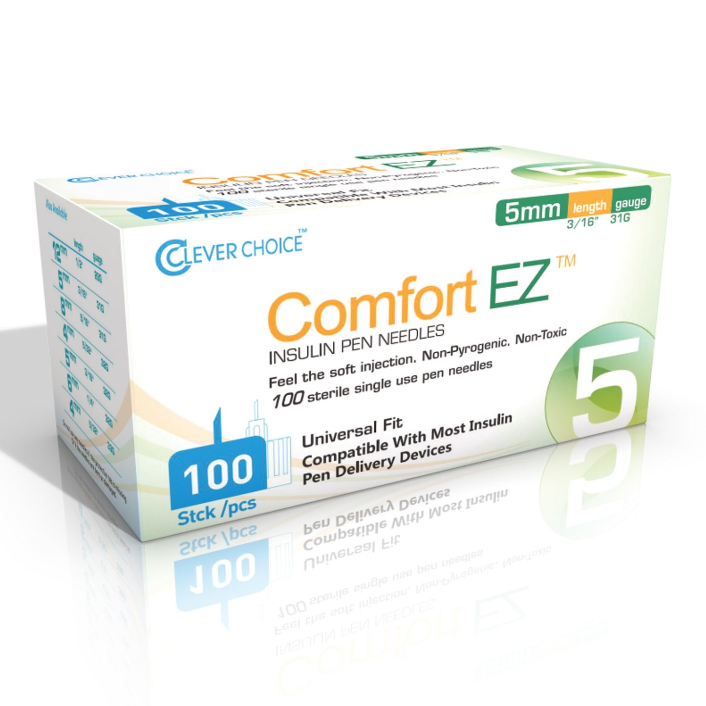 Comfort EZ™ Standard Insulin Pen Needle 31 Gauge 5 mm Length NonSafety (1083812_BX)