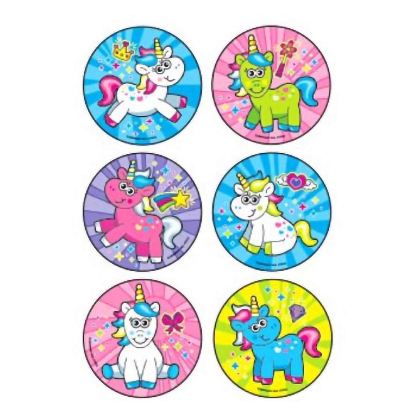 Kids Love Stickers® 90 per Roll Cartoon Unicorns Sticker 2-1/2 Inch (1133529_RL)