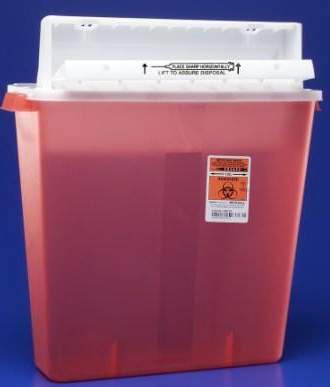 SharpStar™ In-Room™ Sharps Container Translucent Red Base 18-1/2 H X 16-1/2 W X 6 D Inch Horizontal Entry 4 Gallon (453617_EA)