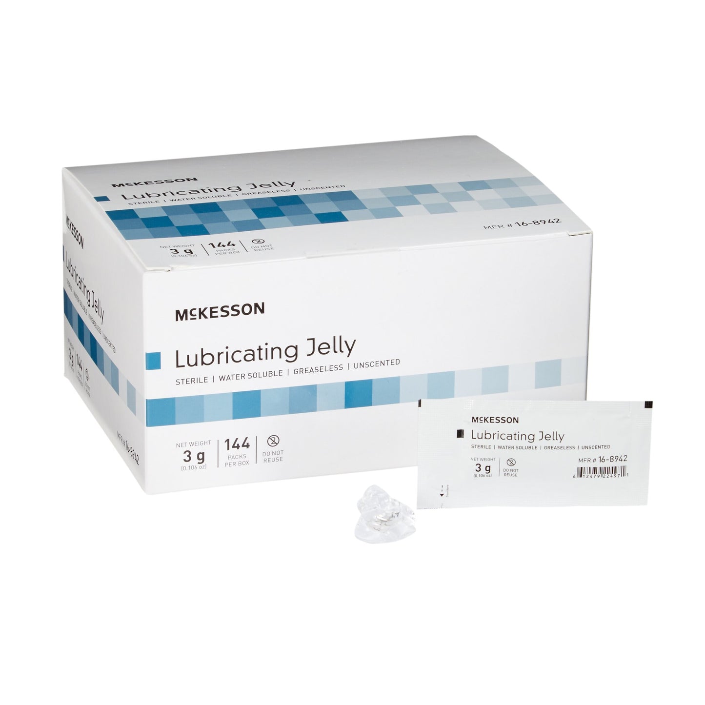 McKesson Lubricating Jelly 3 Gram Individual Packet Sterile (1066698_BX)
