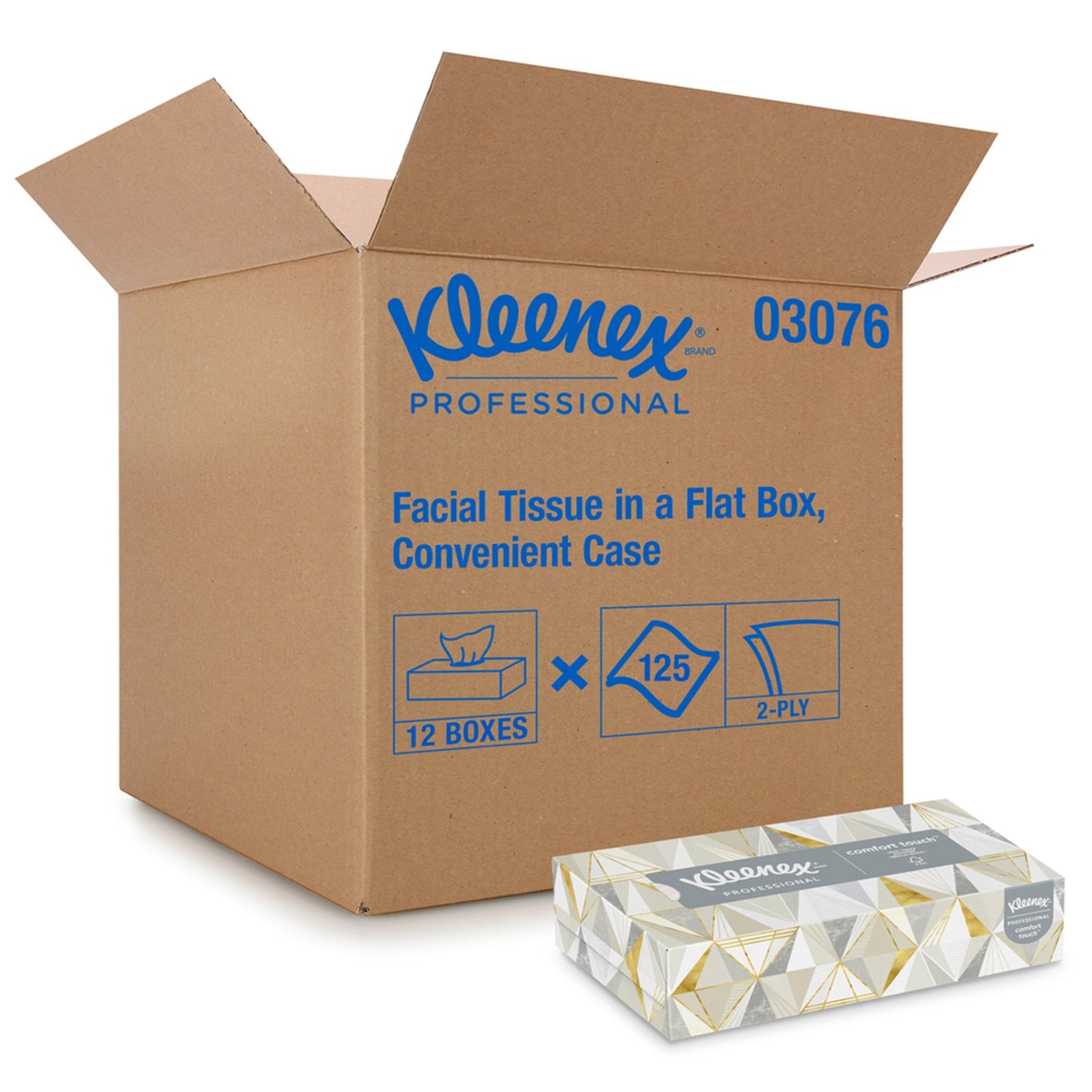 Kleenex® Facial Tissue White 8-2/5 X 8-3/5 Inch 125 Count (456014_BX)