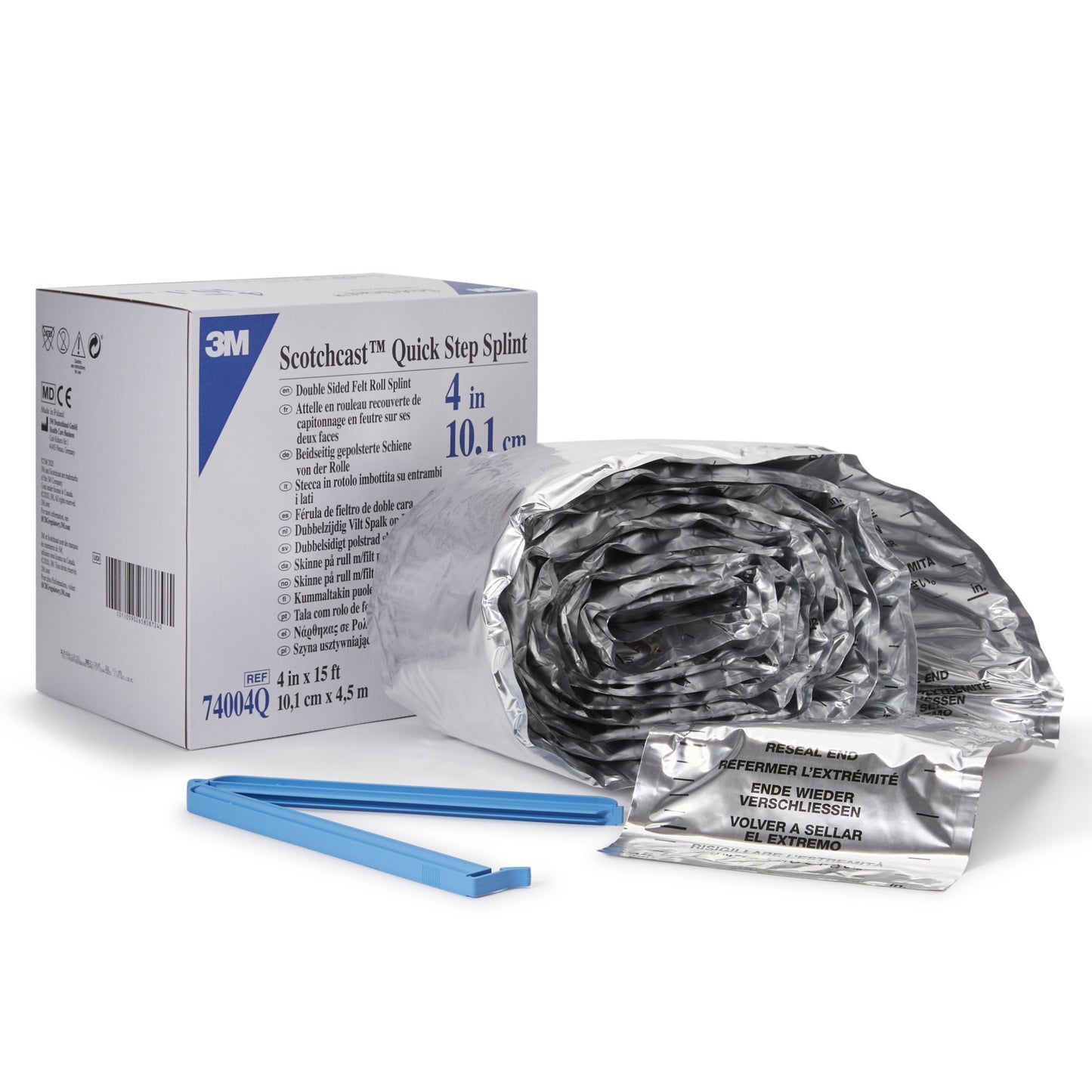 3M™ Scotchcast™ Quick Step Double Sided Felt Padded Splint Roll 4 Inch X 15 Foot Felt / Fiberglass White (983391_CS)