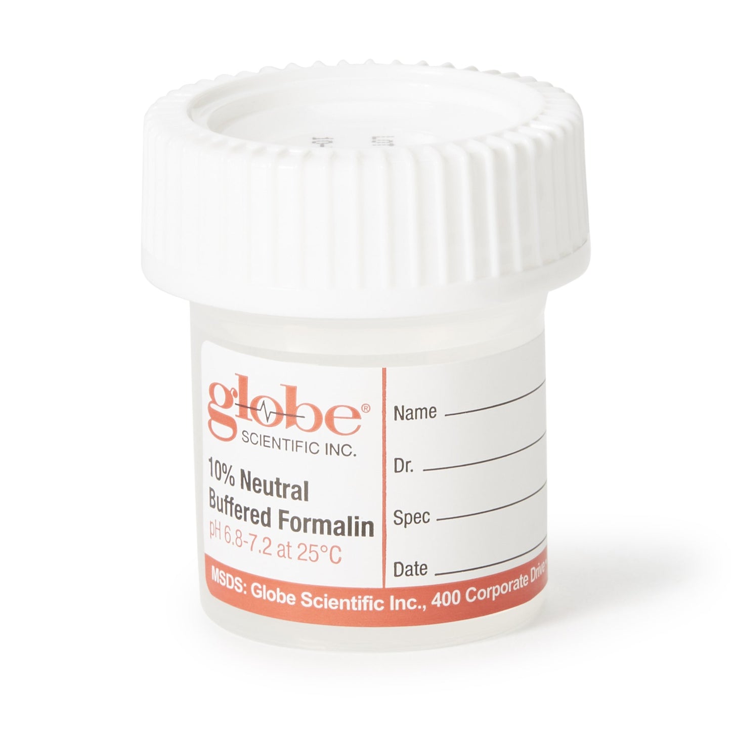Click-It™ Prefilled Formalin Container 38 X 44 mm 10 mL Fill in 20 mL (0.67 oz.) Screw Cap Warning Label / Patient Information NonSterile (953067_CS)