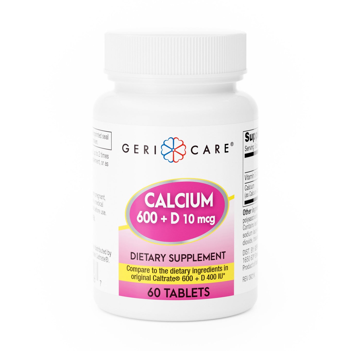 Geri-Care® Joint Health Supplement Calcium / Vitamin D 600 mg - 400 IU Strength Tablet 60 per Bottle (1240634_BT)