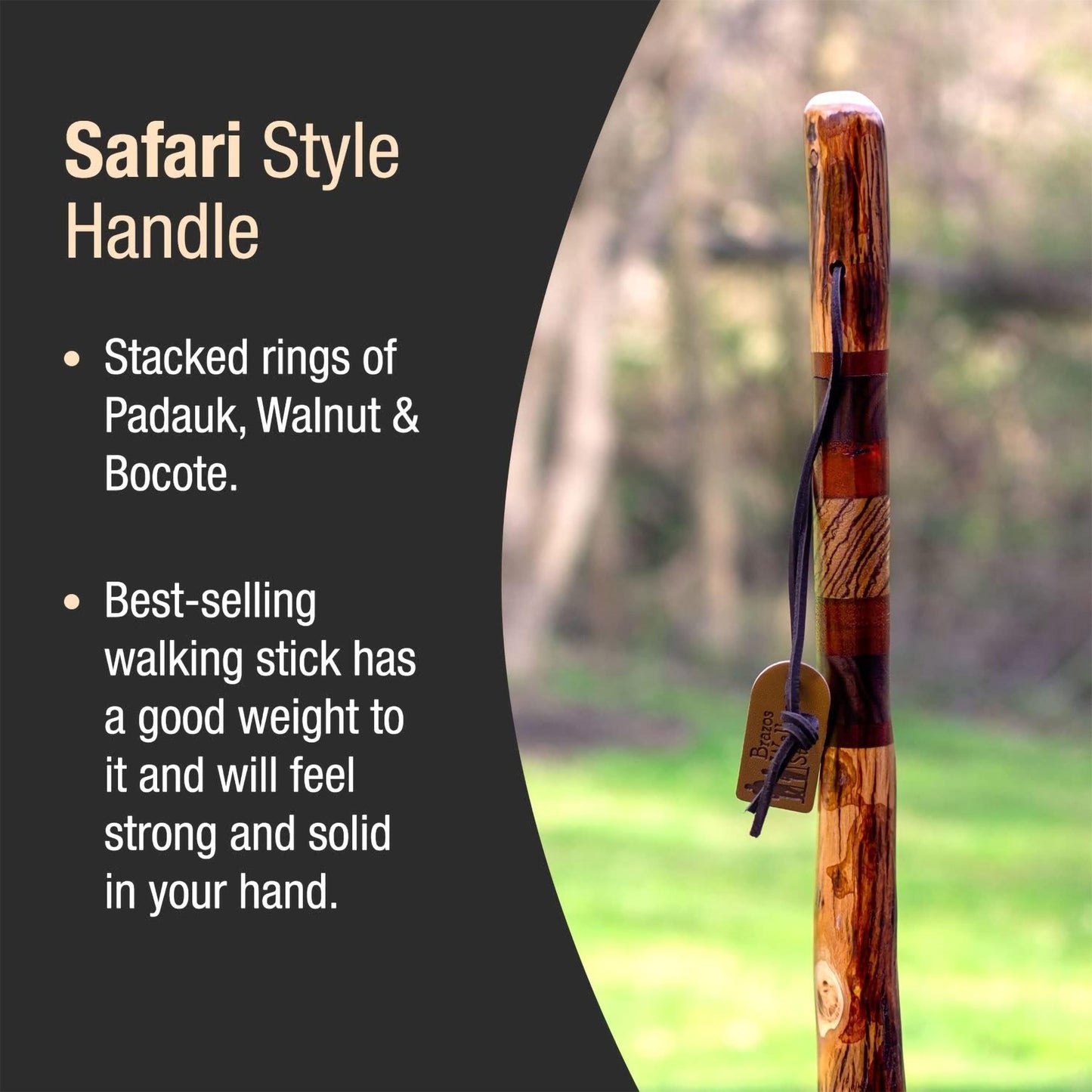 Brazos™ Walking Stick Wood 55 Inch Height Safari (1229023_EA)