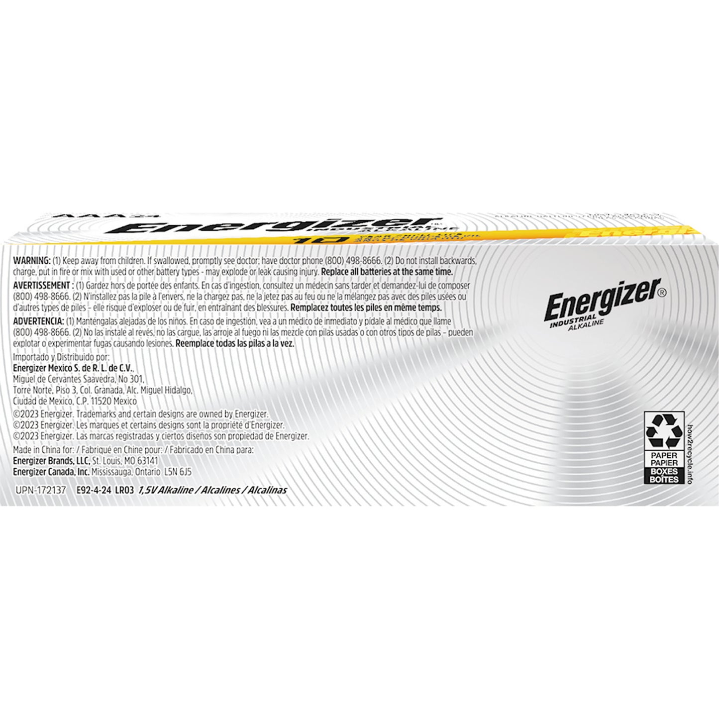 Energizer® Alkaline Battery C Cell 1.5V Disposable (258472_EA)