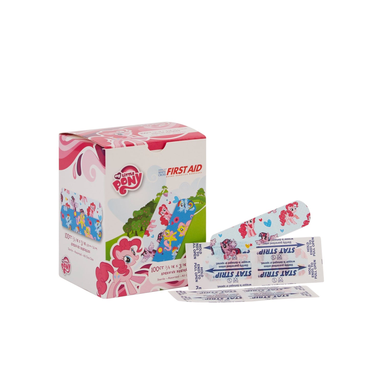American® White Cross Stat Strip® Adhesive Strip 3/4 X 3 Inch Plastic Rectangle Kid Design (My Little Pony) Sterile (980583_CS)