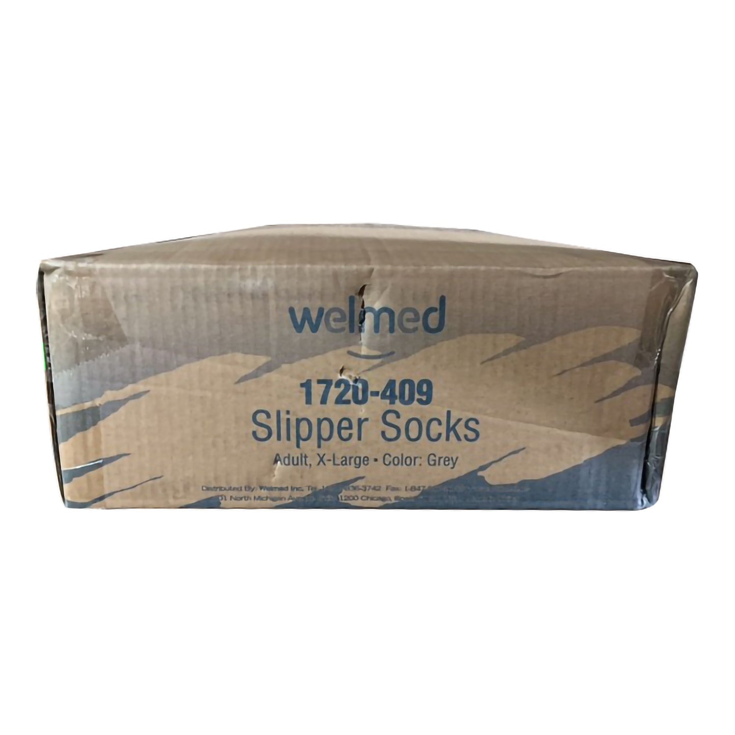 Welmed Slipper Socks Unisex Adult X-Large Single Tread Single Patient Use Gray (802643_PR)