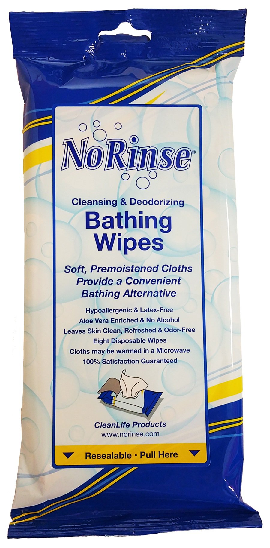 No Rinse® Rinse-Free Bath Wipe Soft Pack Scented 8 Count (928630_CS)