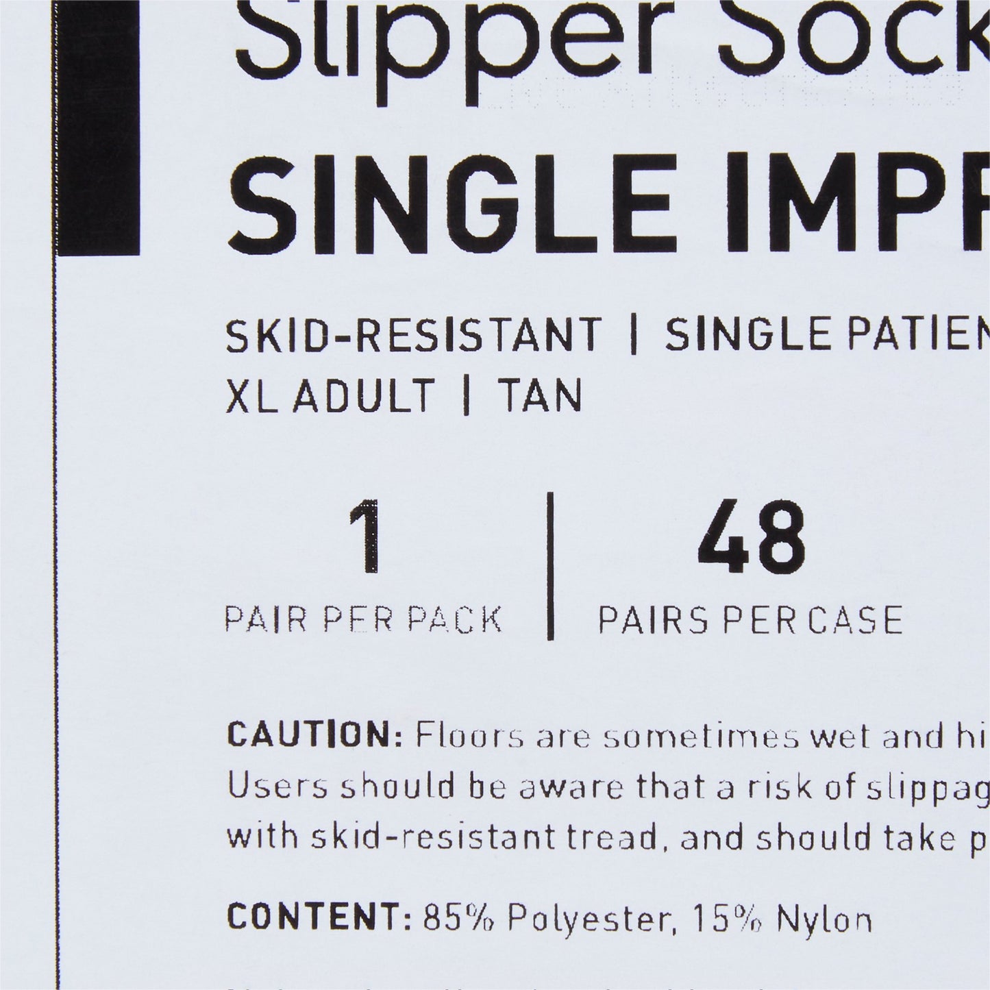 McKesson Slipper Socks Unisex Adult X-Large Single Tread Single Patient Use Tan (1038460_CS)