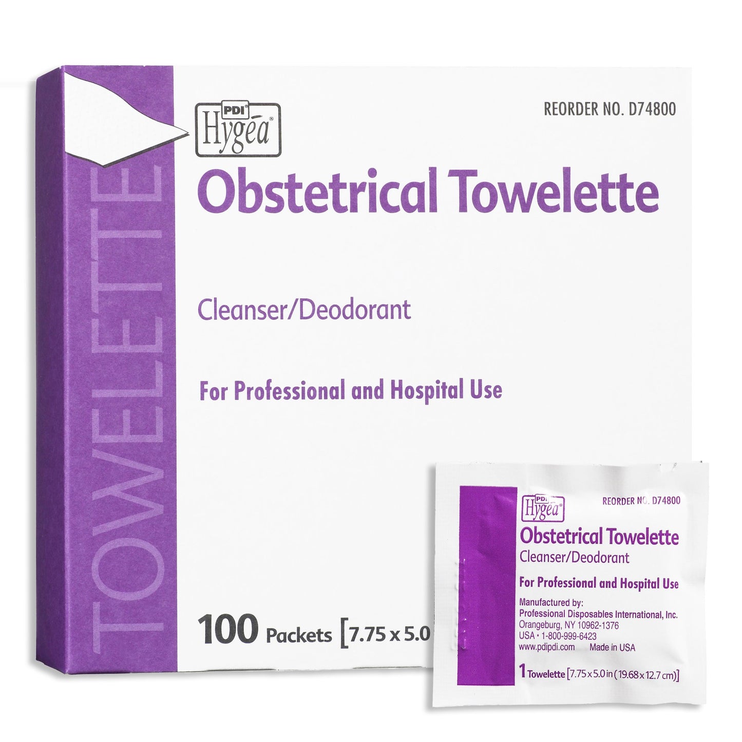 Hygea® Obstetrical Cleansing Towelette Individual Packet Scented 100 Count (544410_BX)