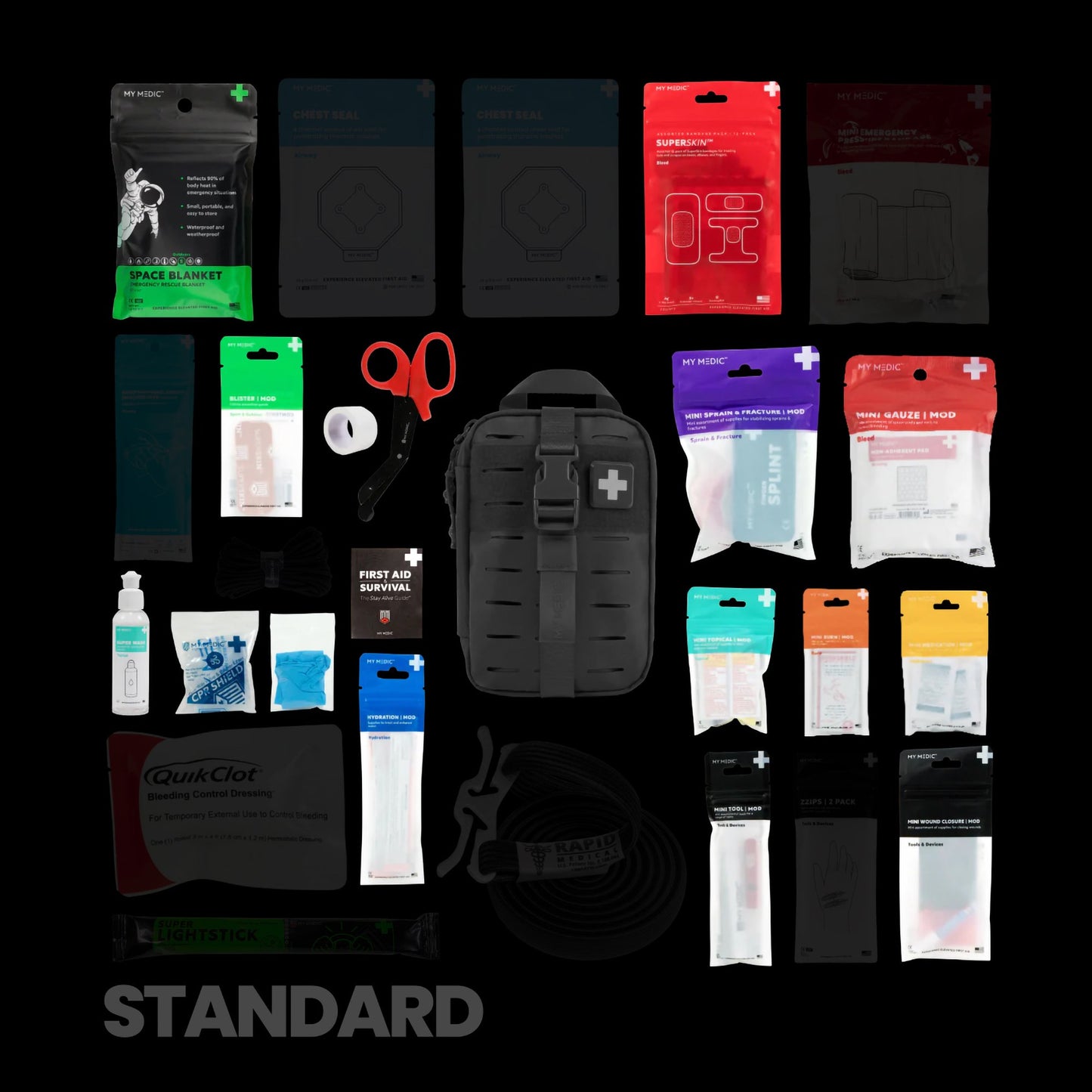 My Medic™ MYFAK Mini Standard First Aid Kit Black Soft Bag (1234446_EA)