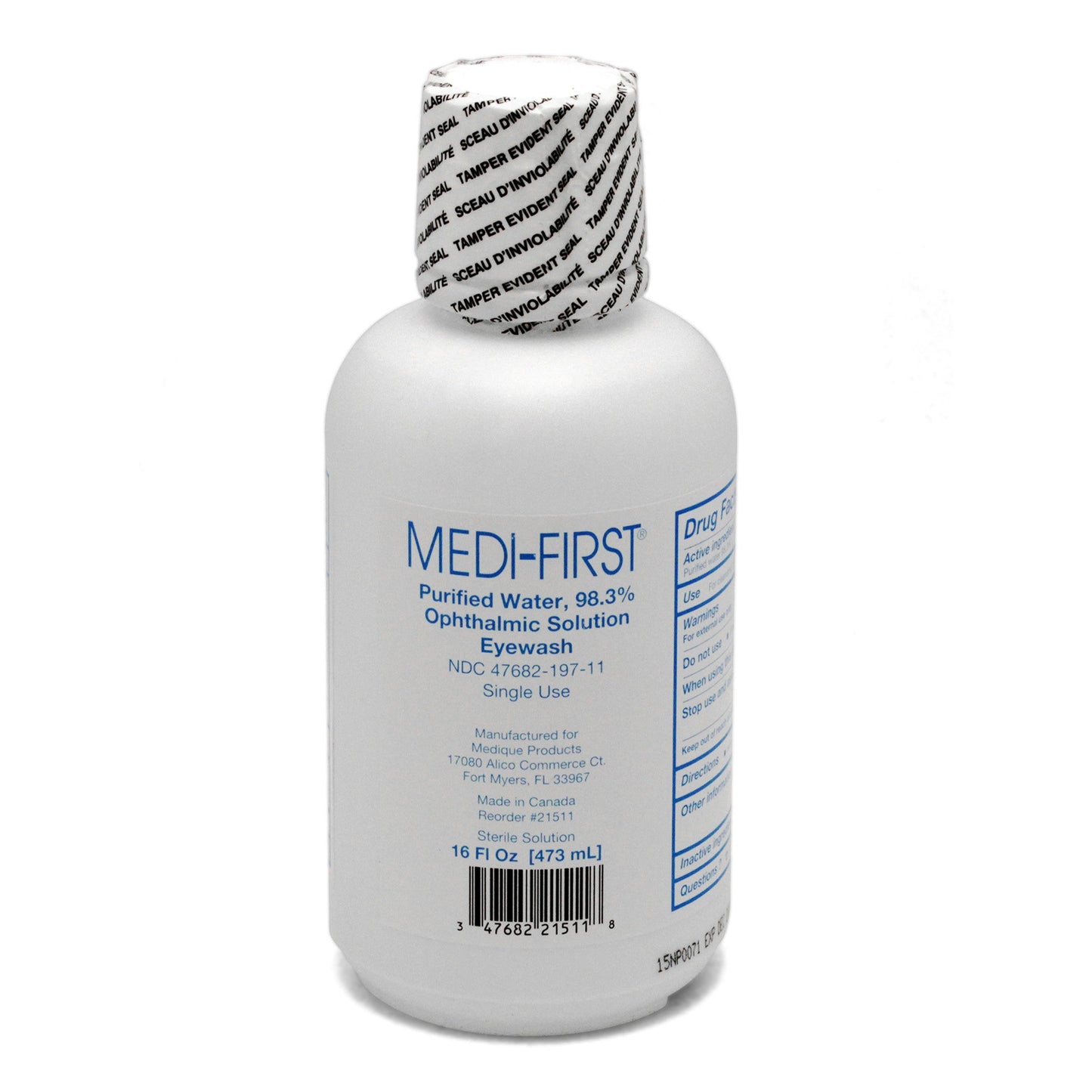 Medi-First® Eyewash Solution Buffered Isotonic Solution 16 oz. Squeeze Bottle (853625_EA)