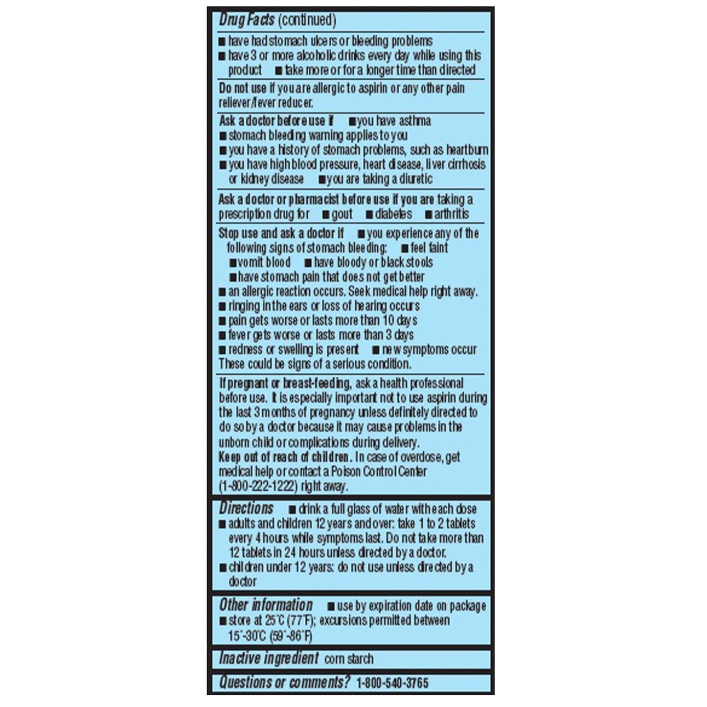 Geri-Care® Pain Relief 325 mg Strength Aspirin Tablet 100 per Bottle (1239063_CS)