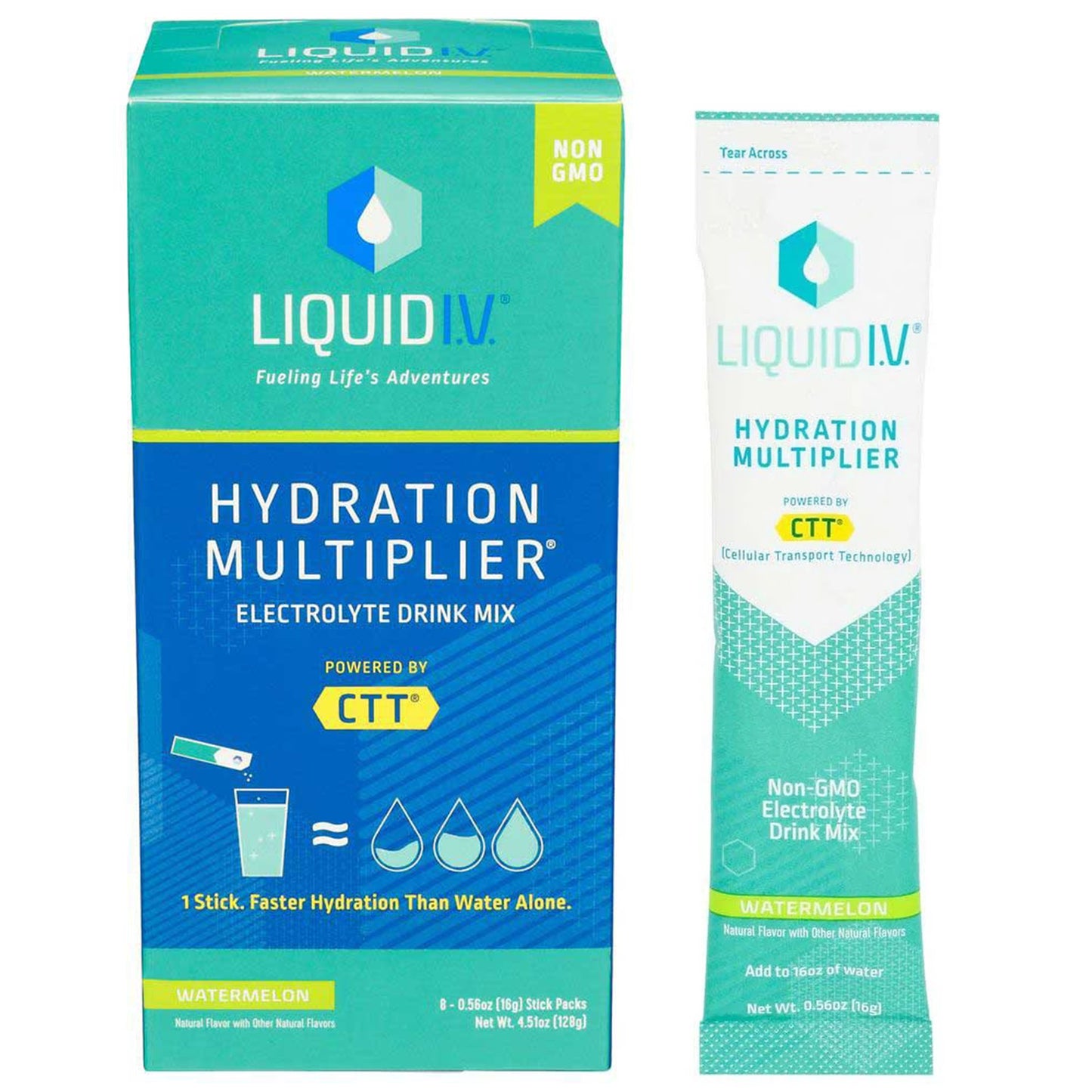 Liquid I.V.® Hydration Multiplier® Oral Electrolyte Solution Watermelon Flavor 0.56 oz. Electrolyte (1220421_BX)