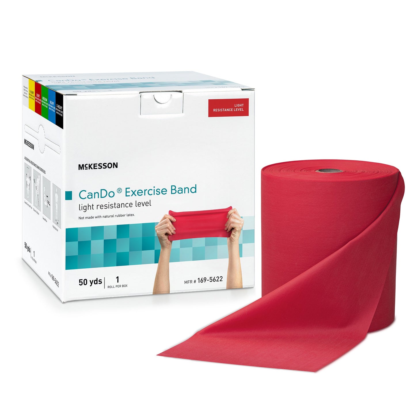 McKesson CanDo® Exercise Resistance Band Red 5 Inch X 50 Yard Light Resistance (1199530_EA)