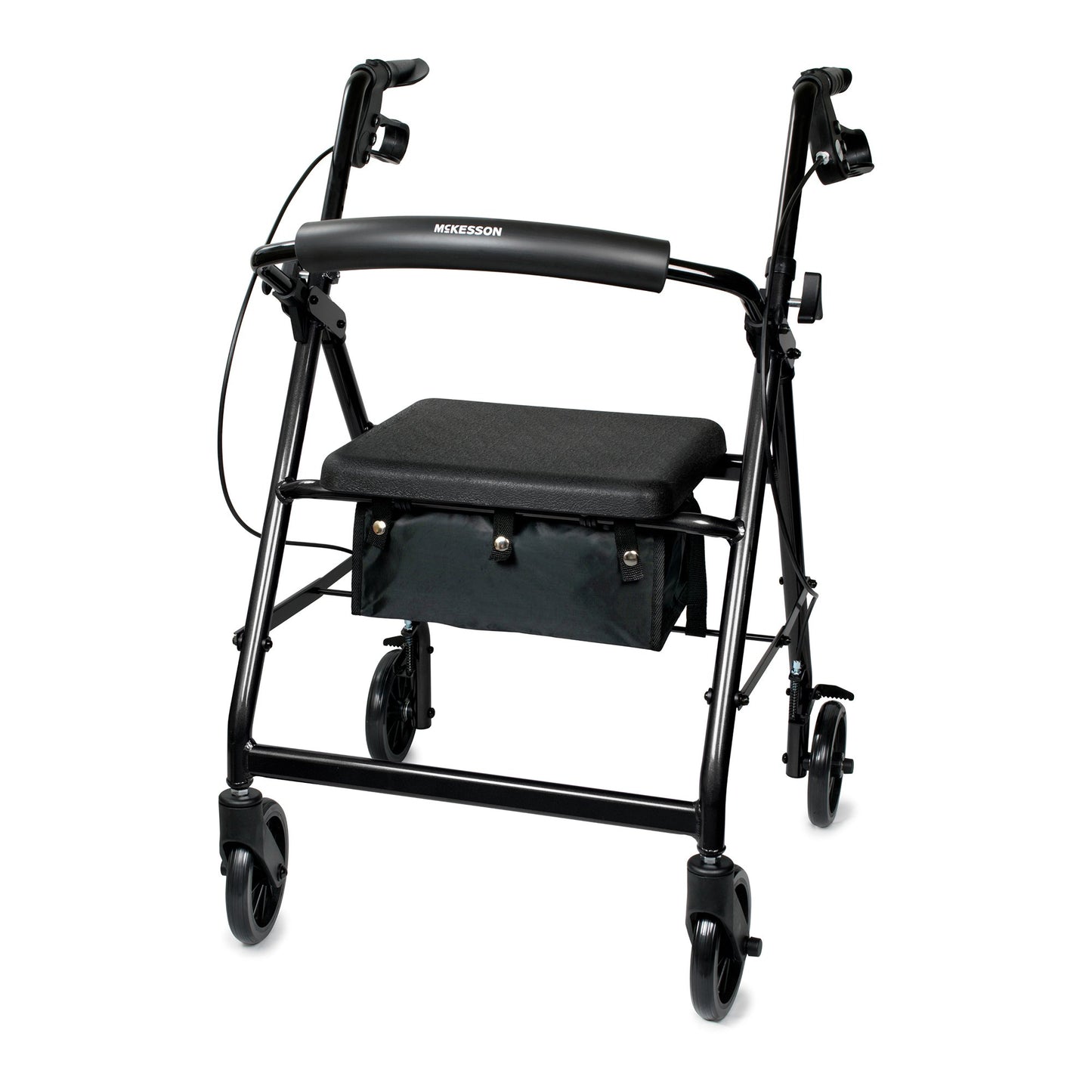 McKesson 4 Wheel Rollator Black Adjustable Height / Folding Aluminum Frame (1065266_EA)